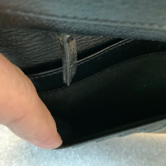 CHANEL JACKET MOTIF CC LOGO LEATHER LONG BIFOLD WALLET BLACK - Picture 14 of 15